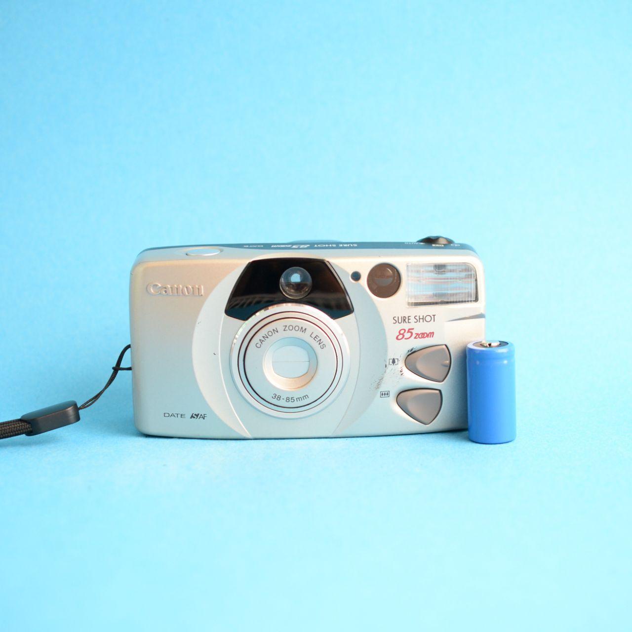Canon Sure Shot 85 Zoom Film Camera | 35mm Point & Shoot | Tested & Working | Silver