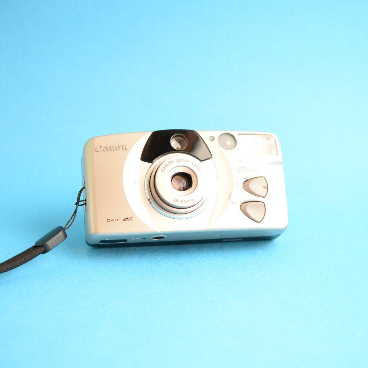 Canon Sure Shot 85 Zoom Film Camera | 35mm Point & Shoot | Tested & Working | Silver