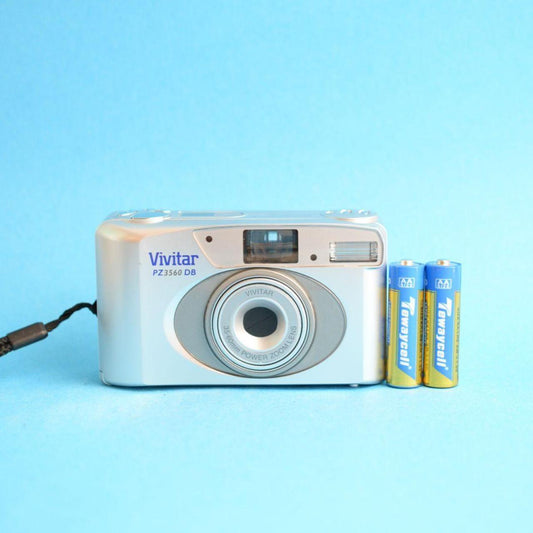 Vivitar PZ3560 DB Film Camera | 35mm Point & Shoot | Tested & Working | Silver