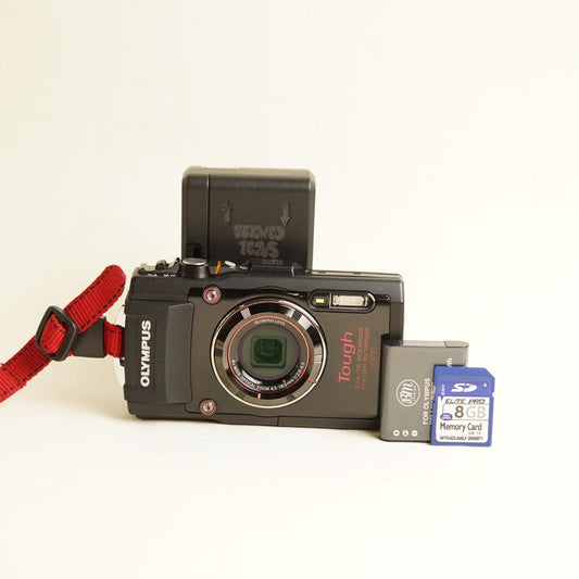 Olympus Stylus Tough TG-4 Digital Camera | 16.0MP | Tested & Working | Black & Red