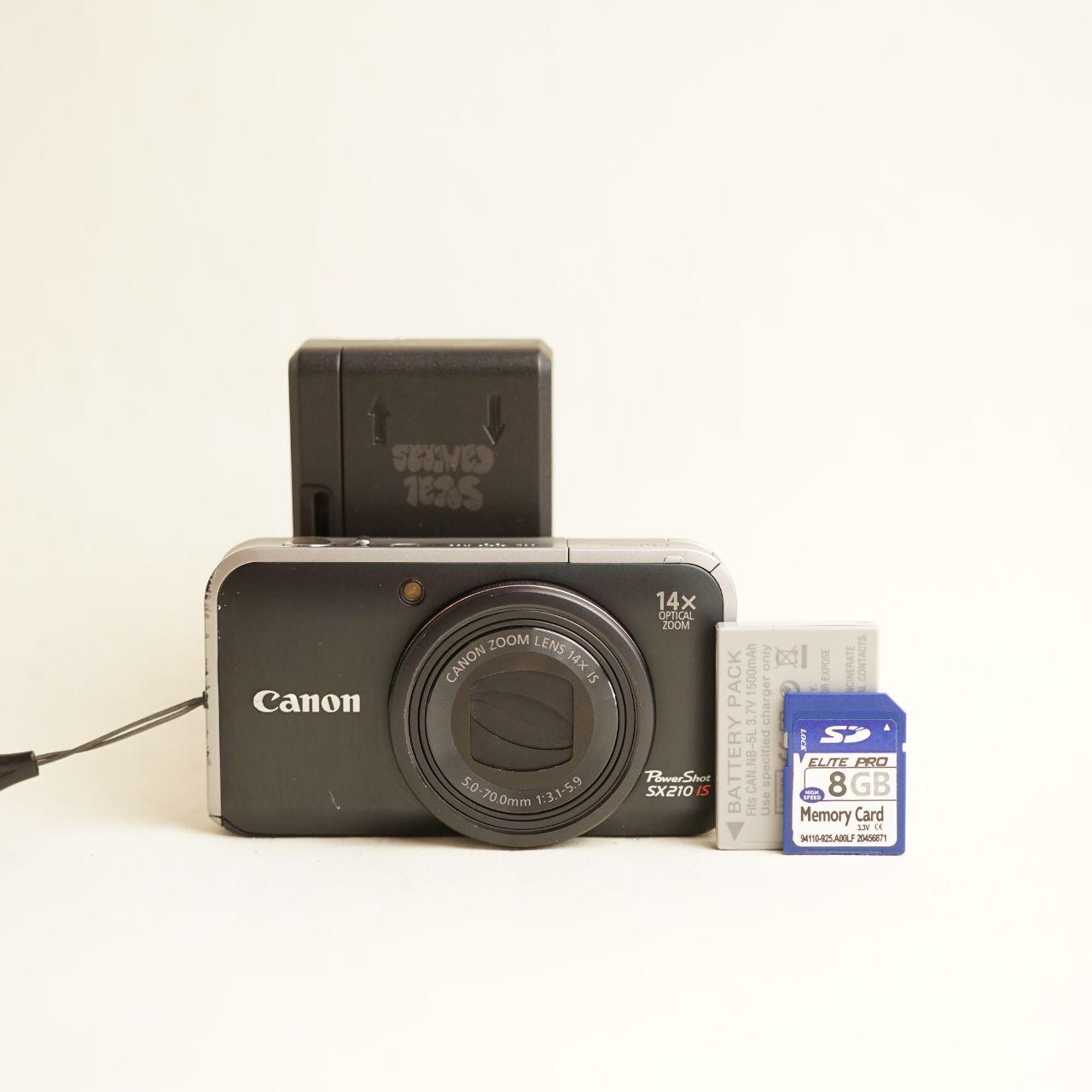 Canon PowerShot SX210 IS Digital Camera | 14.1MP | Tested & Working | Black