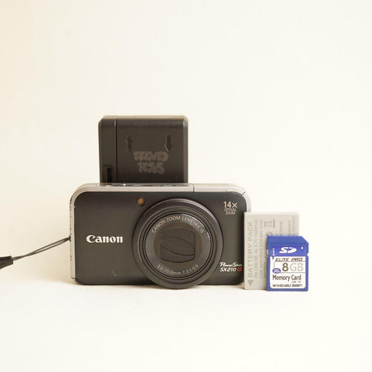 Canon PowerShot SX210 IS Digital Camera | 14.1MP | Tested & Working | Black