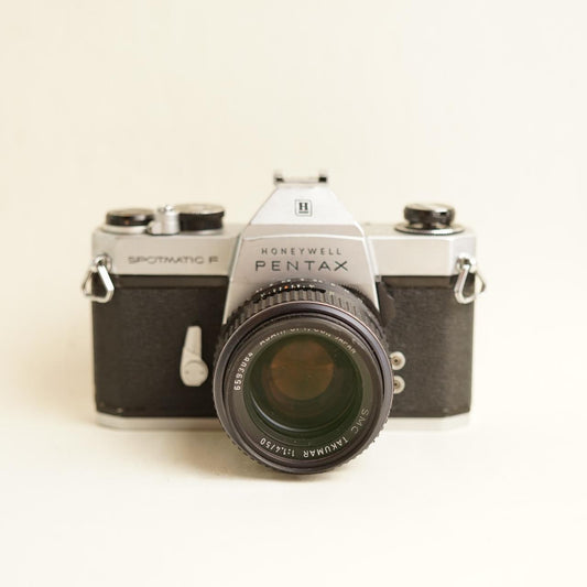Pentax Spotmatic F Film Camera | FULL CLA | 50mm f/1.4 Lens | Read Description | Silver