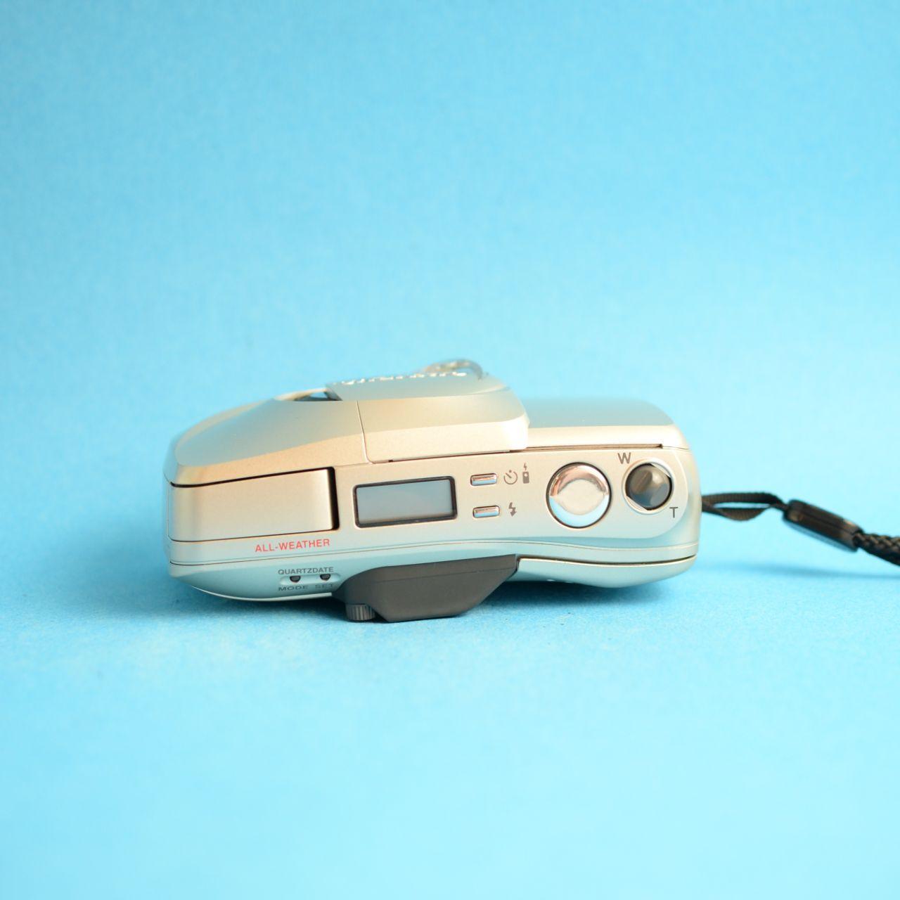 Olympus Mju Zoom 140 Film Camera | 35mm Point & Shoot | Tested & Working | Gold