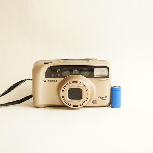 Hyundai Hyper 120 Zoom Film Camera | 35mm Point & Shoot | Tested & Working | Gold
