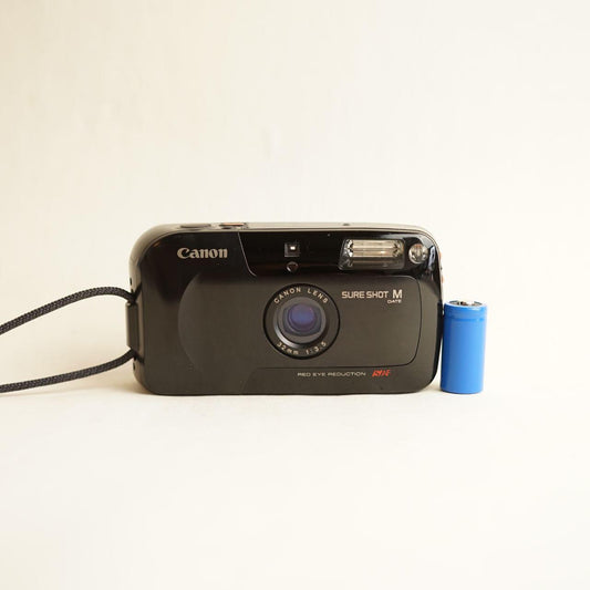Canon Sure Shot M Film Camera | 35mm Point & Shoot | Tested & Working | Black