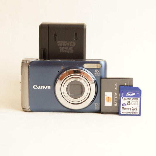 Canon PowerShot A3100 IS Digital Camera | 12.1MP | Tested & Working | Blue