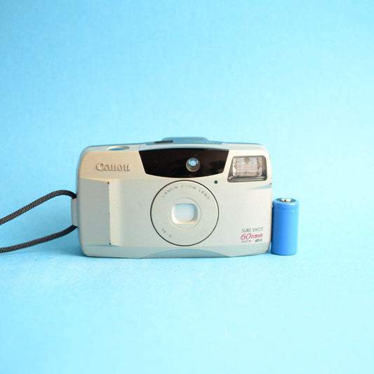 Canon Sure Shot 60 Zoom Film Camera | 35mm Point & Shoot | Tested & Working | Gold