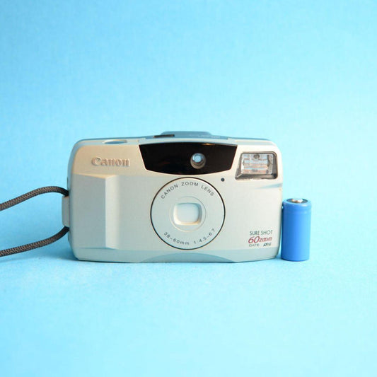Canon Sure Shot 60 Zoom Film Camera | 35mm Point & Shoot | Tested & Working | Gold