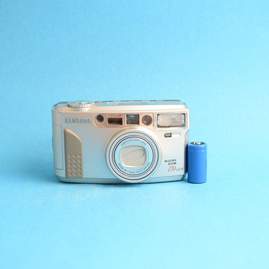 Samsung Maxima Zoom 170 GLM Film Camera | 35mm Point & Shoot | Tested & Working | Silver