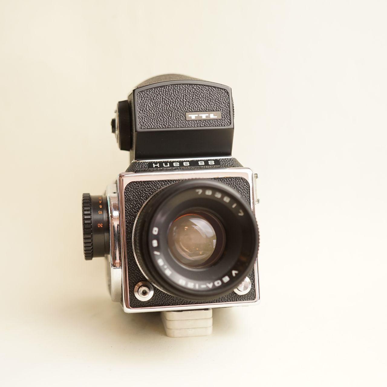 Kiev 88 Medium Format Film Camera | Vega-12B 90mm f/2.8 Lens | Tested & Working | Silver/Black