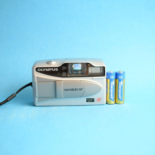 Olympus Trip XB40 AF 35mm Film Camera | Point & Shoot | Tested & Working | Silver