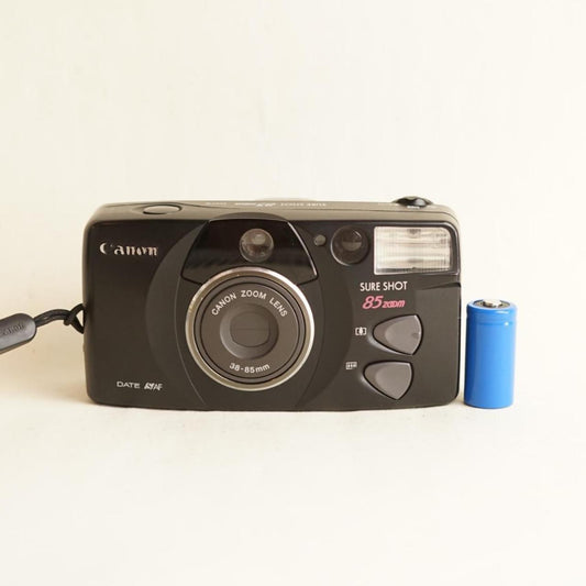 Canon Sure Shot 85 Zoom Date Film Camera | 35mm Point & Shoot | Tested & Working | Black