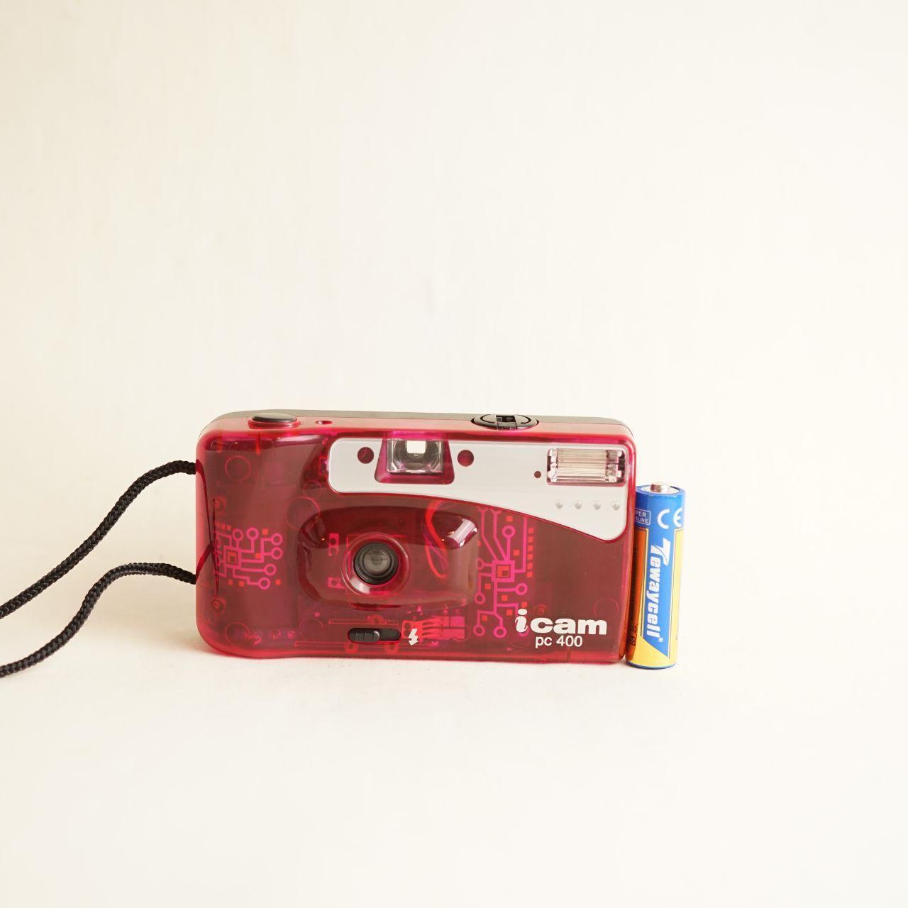 iCam PC-400 35mm Film Camera | Point & Shoot | Tested & Working | Red