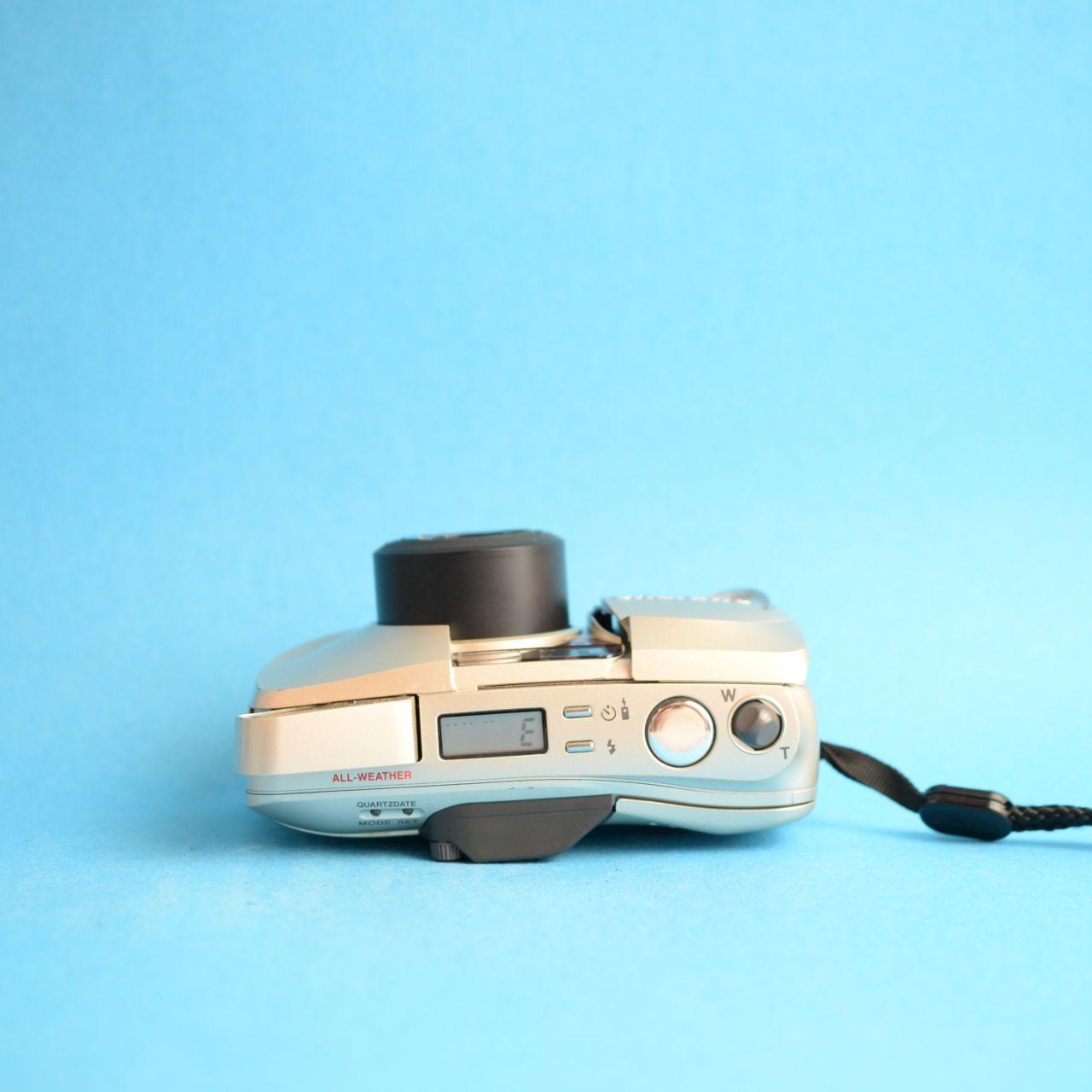 Olympus Infinity Stylus Zoom 140 35mm Film Camera | Point & Shoot | Tested & Working | Gold