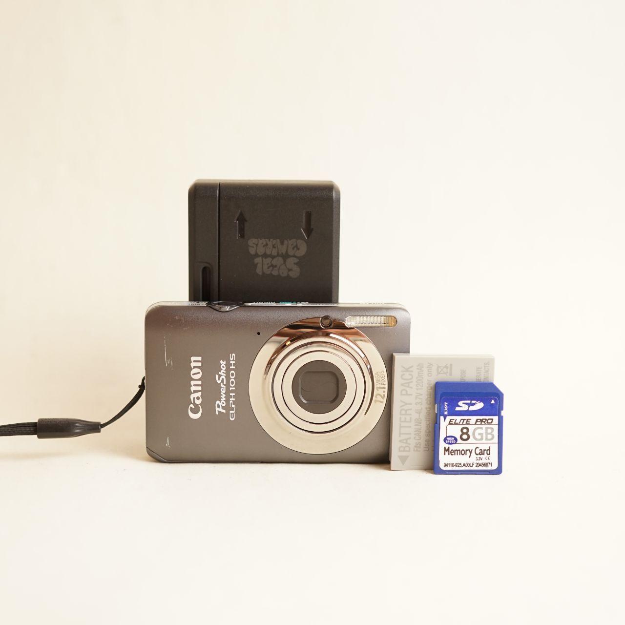 Canon PowerShot ELPH 100 HS Digital Camera | 12.1MP | Tested & Working | Grey
