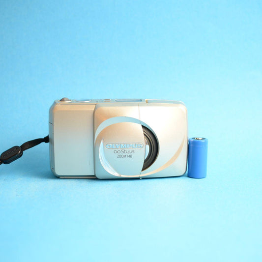 Olympus Infinity Stylus Zoom 140 Film Camera | 35mm Point & Shoot | Tested & Working | Gold