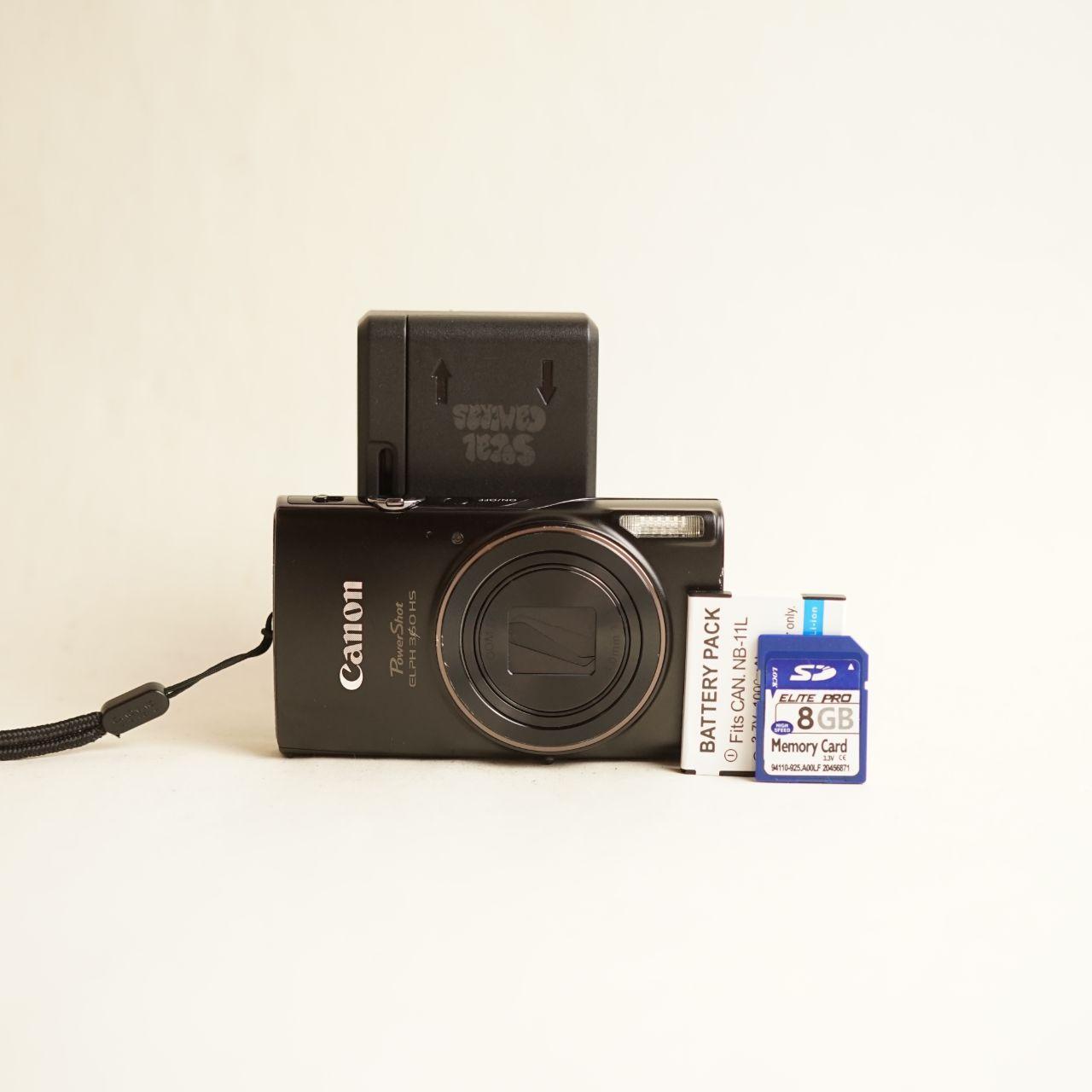 Canon PowerShot ELPH 360 HS Digital Camera | 20.2MP | Tested & Working | Black