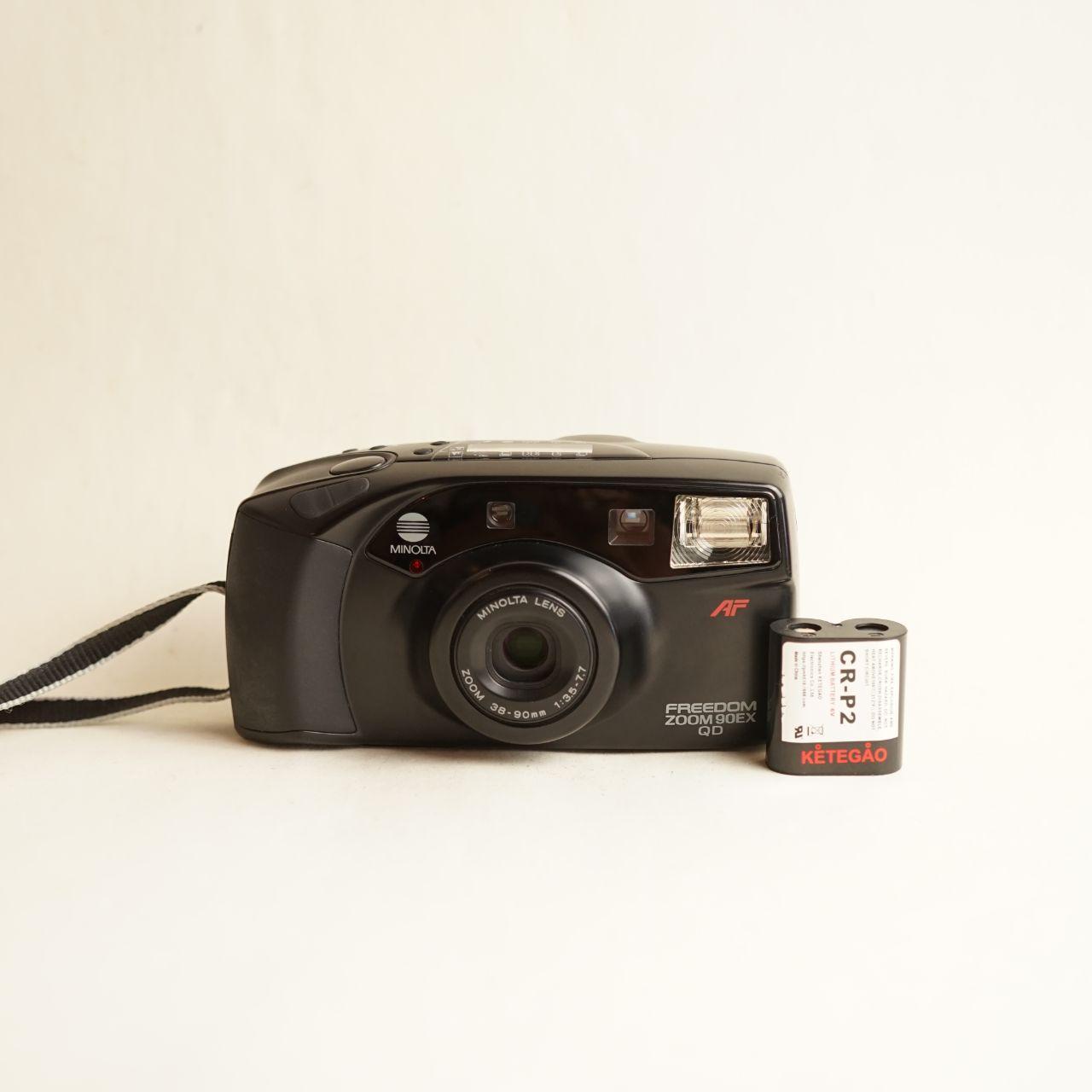 Minolta Freedom Zoom 90EX QD Film Camera | 35mm Point & Shoot | Tested & Working | Black