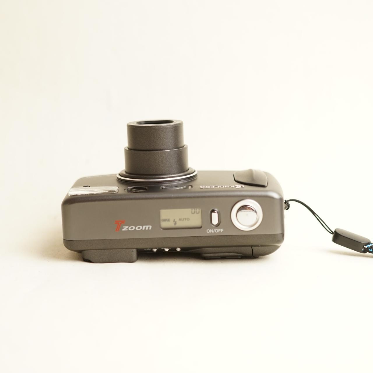Kyocera T Zoom Film Camera | 35mm Point & Shoot | Tested & Working | Grey