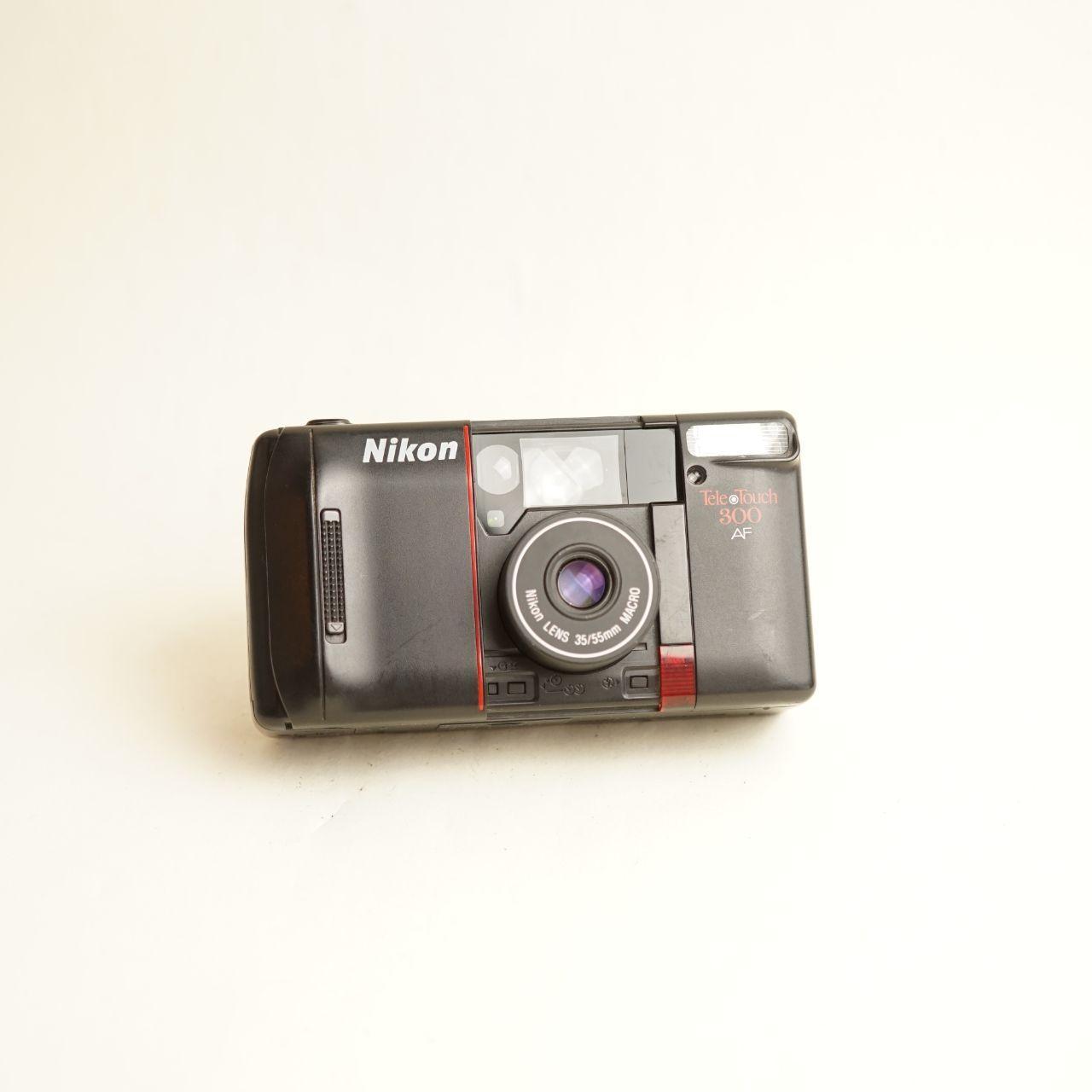 Nikon Tele Touch 300 Film Camera | 35mm Point & Shoot | Tested & Working | Black