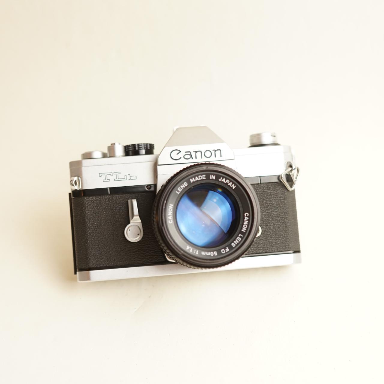 Canon TLb SLR Film Camera | Canon FD 50mm f/1.4 Lens | Tested & Working | Silver & Black