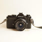 Nikon FE Film Camera + Nikon Series E 28mm f/2.8 Lens | 35mm SLR | Tested & Working | Silver & Black