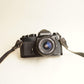 Nikon FE Film Camera + Nikon Series E 28mm f/2.8 Lens | 35mm SLR | Tested & Working | Silver & Black