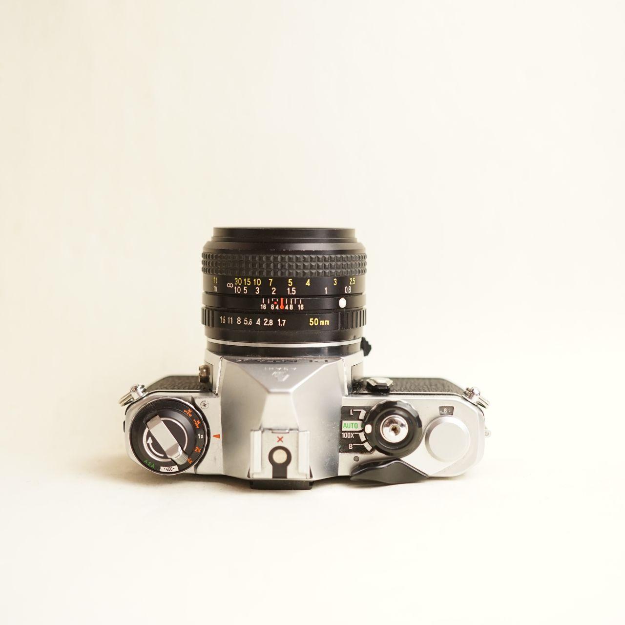 Pentax ME Film Camera + 50mm f/1.7 Lens | 35mm SLR | Tested & Working | Silver & Black