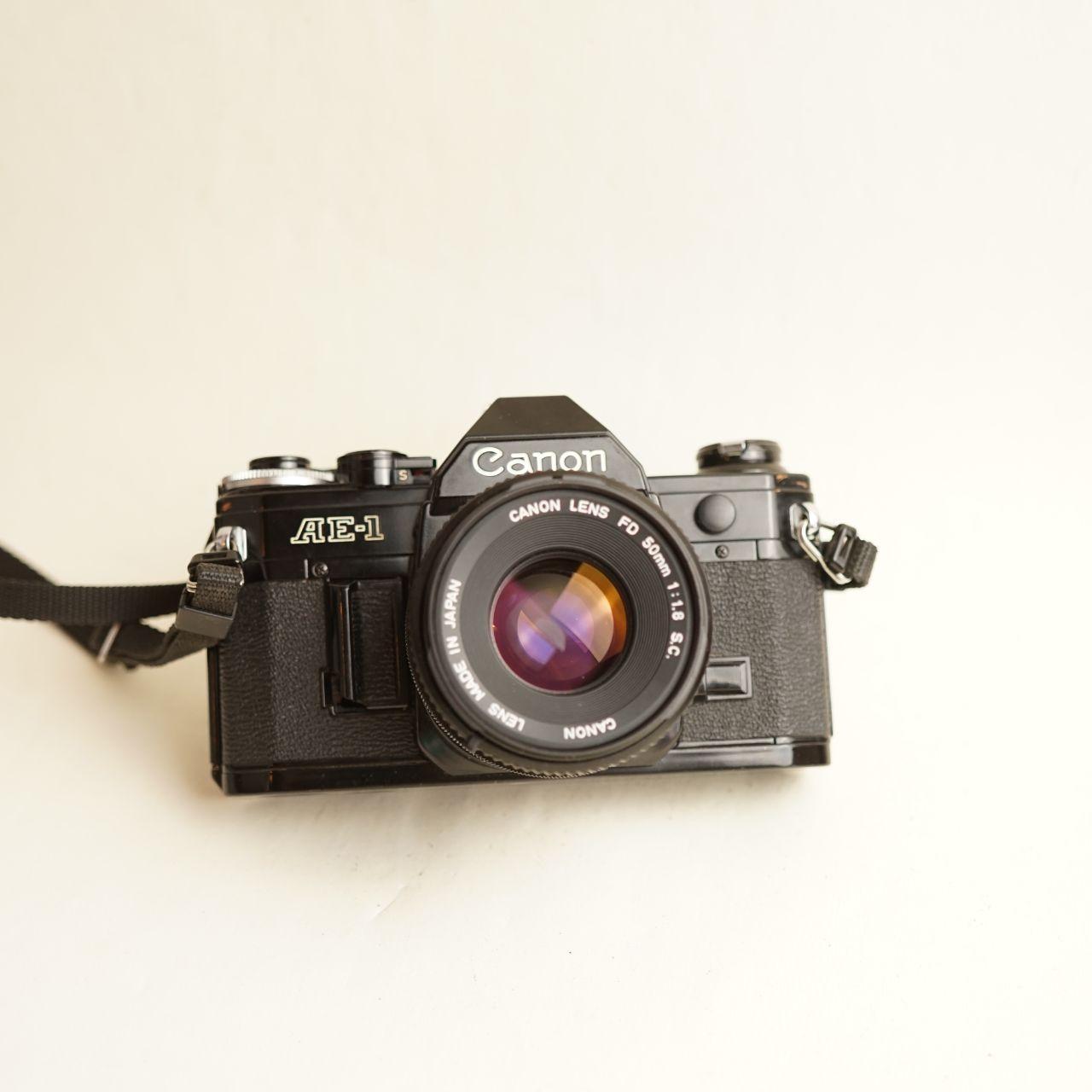 Canon AE-1 Film Camera + Canon FD 50mm f/1.8 Lens | 35mm SLR | Read Description | Silver & Black