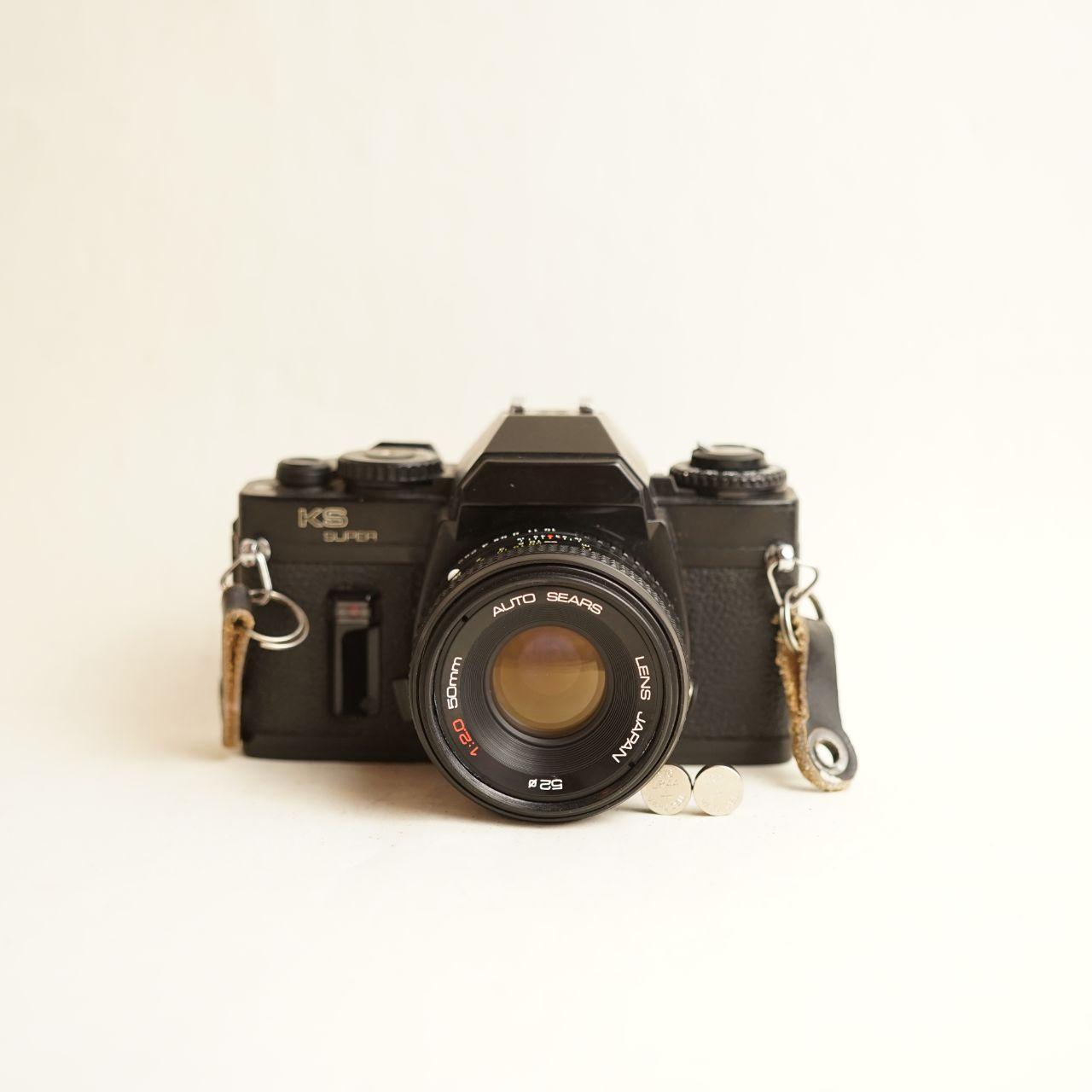 Sears KS Super Film Camera + Sears 50mm f/2 Lens | 35mm SLR | Read Description | Silver & Black