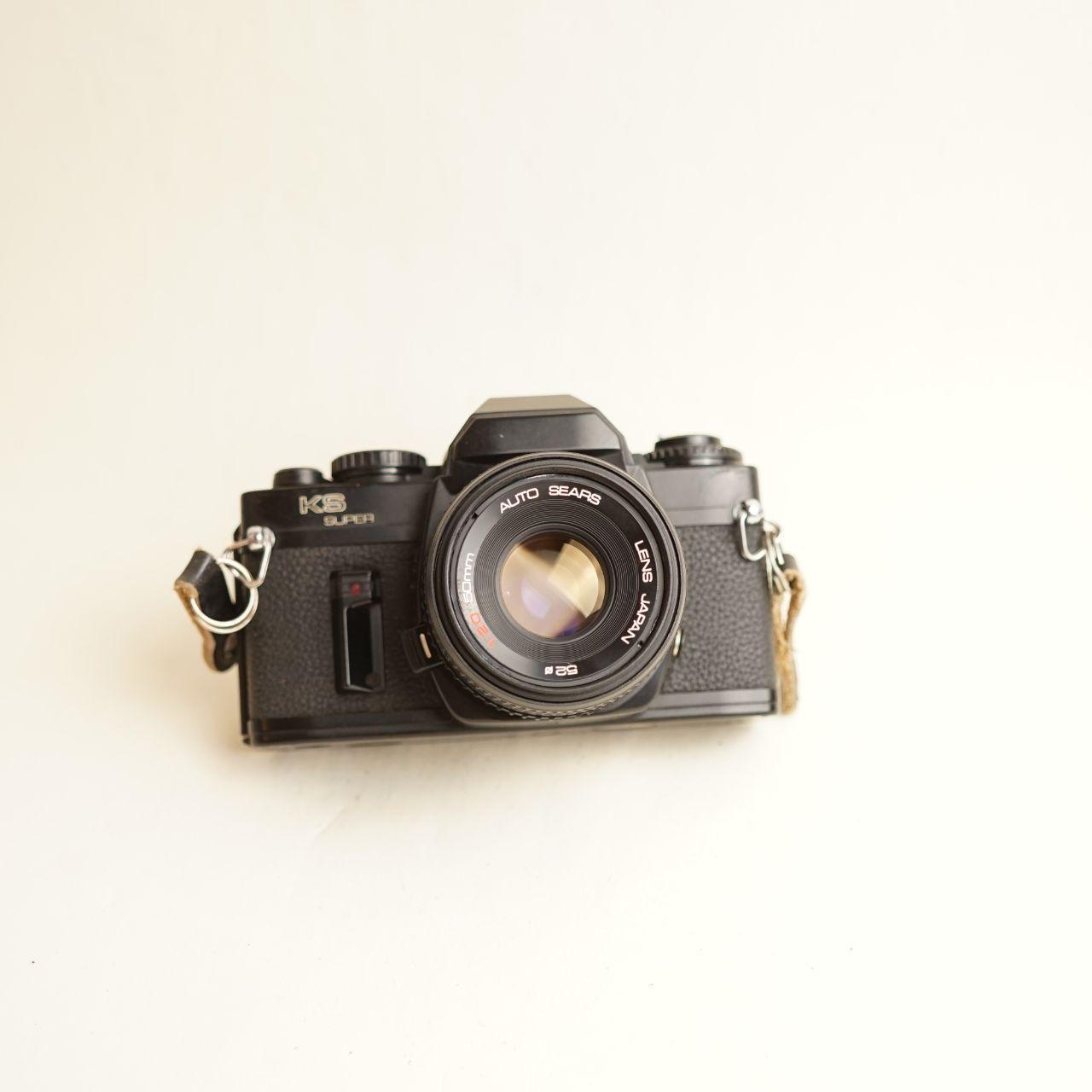 Sears KS Super Film Camera + Sears 50mm f/2 Lens | 35mm SLR | Read Description | Silver & Black
