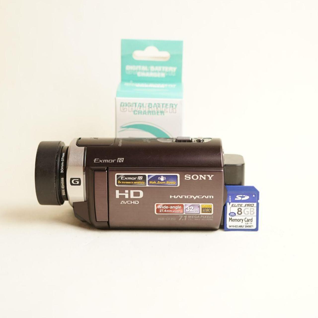 Sony Handycam HDR-CX350 Digital Camcorder + 0.2x Fisheye | Tested & Working | Brown