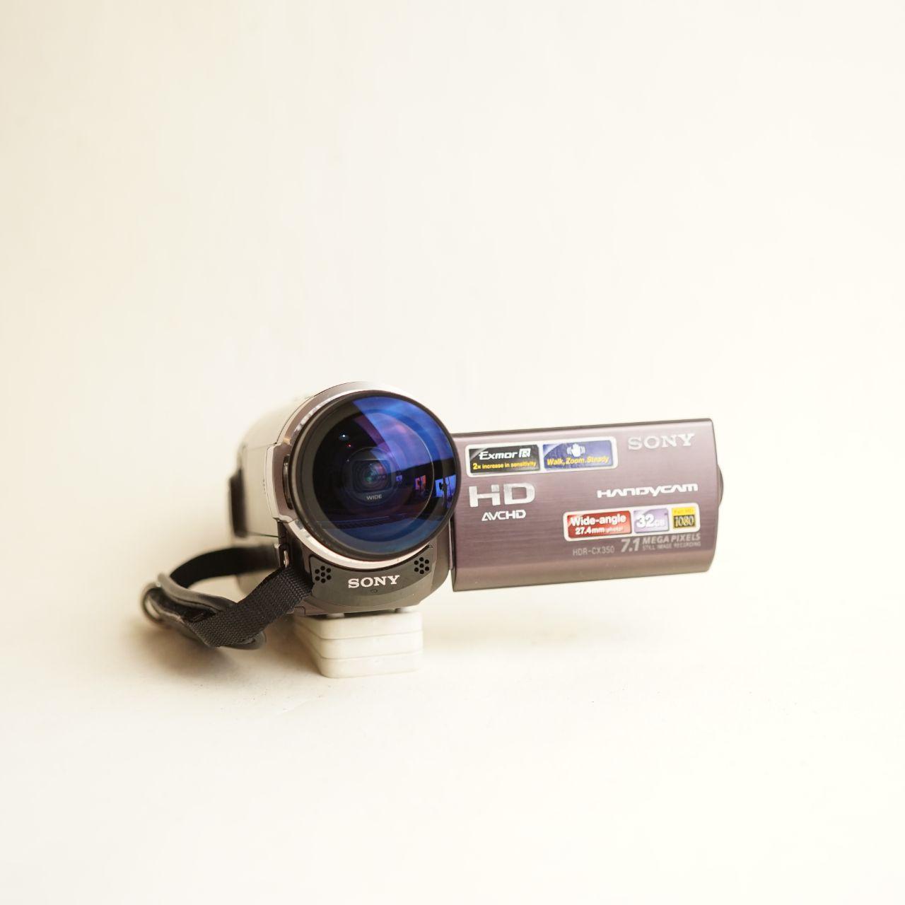 Sony Handycam HDR-CX350 Digital Camcorder + 0.2x Fisheye | Tested & Working | Brown