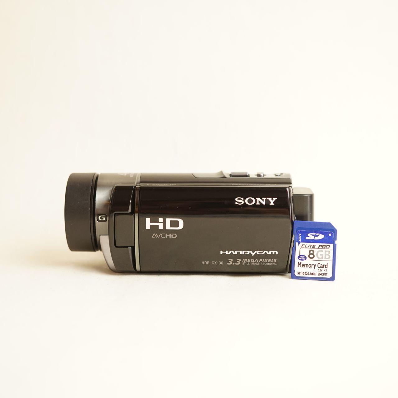 Sony Handycam HDR-CX130 Digital Camcorder + SoCal Cameras 0.2x Fisheye Lens | Tested & Working | Black