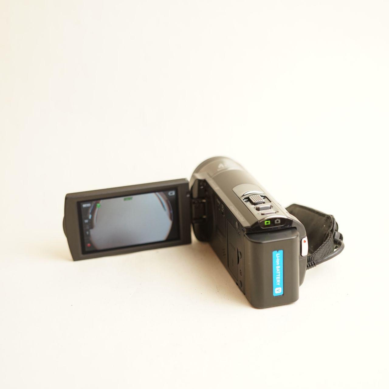 Sony Handycam HDR-CX130 Digital Camcorder + SoCal Cameras 0.2x Fisheye Lens | Tested & Working | Black