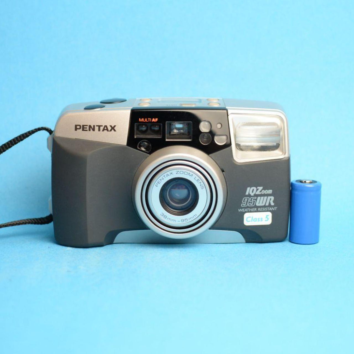 Pentax IQZoom 95WR Film Camera | 35mm Point & Shoot | Tested & Working | Grey & Silver