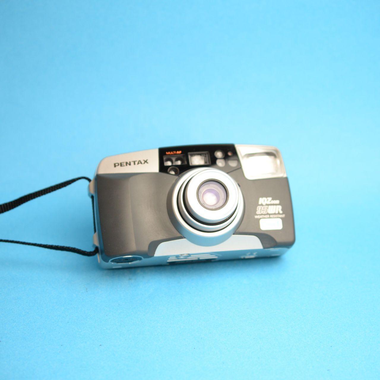 Pentax IQZoom 95WR Film Camera | 35mm Point & Shoot | Tested & Working | Grey & Silver