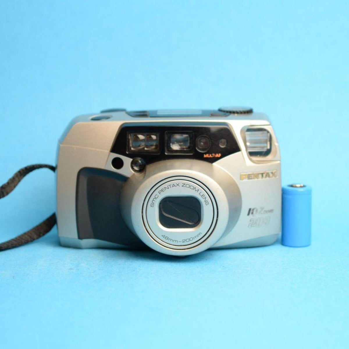 Pentax IQZoom 200 Film Camera | 35mm Point & Shoot | Tested & Working | Grey & Silver