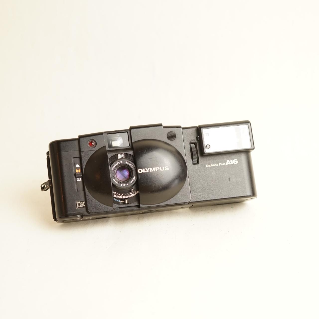 Olympus XA3 + A16 Electronic Flash | 35mm Film Camera | Tested & Working | Black