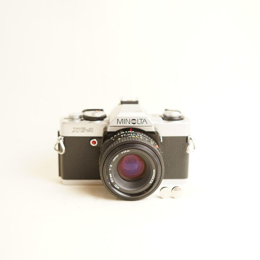 Minolta XG-A Film Camera | 35mm SLR | Tested & Working | Silver & Black