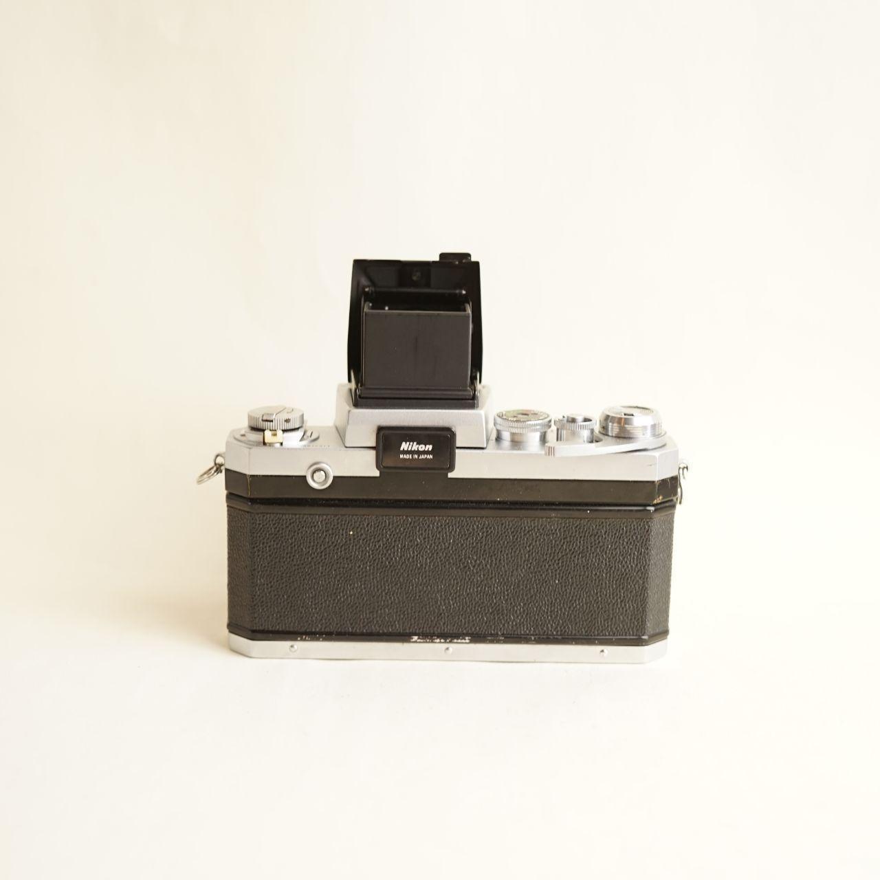 Nikon F SLR Film Camera + Nikon 28mm f/3.5 Lens + Waist-Level Viewfinder | 35mm SLR | Tested & Working | Silver & Black