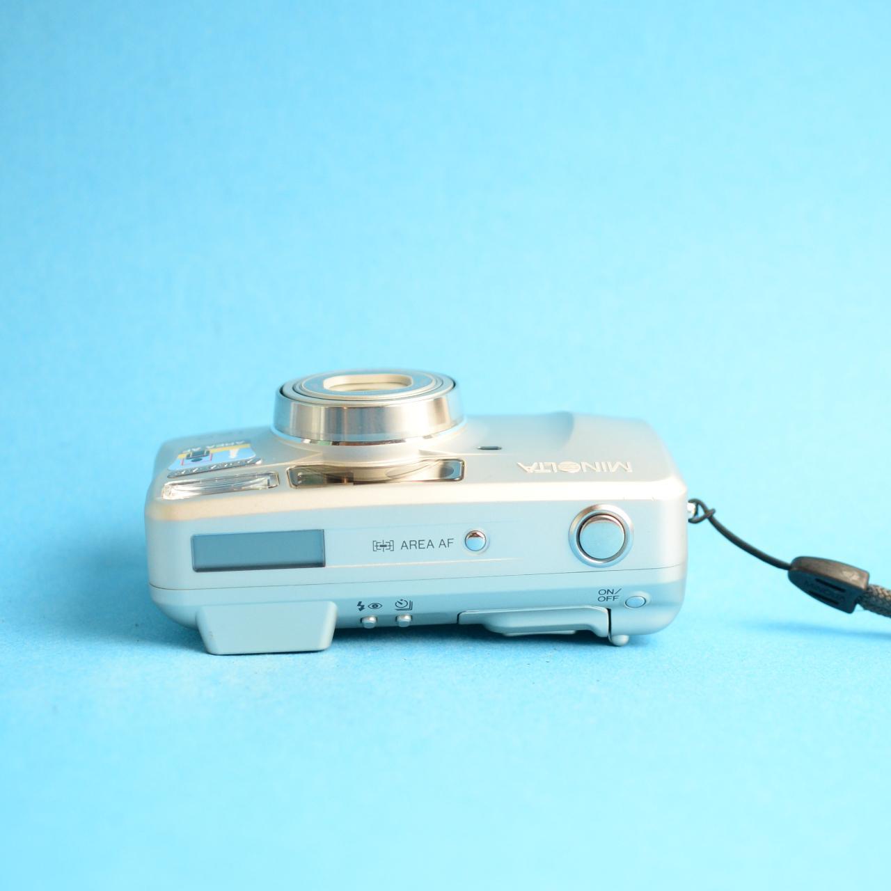 Minolta Riva Zoom 160 Film Camera | 35mm Point & Shoot | Tested & Working | Gold