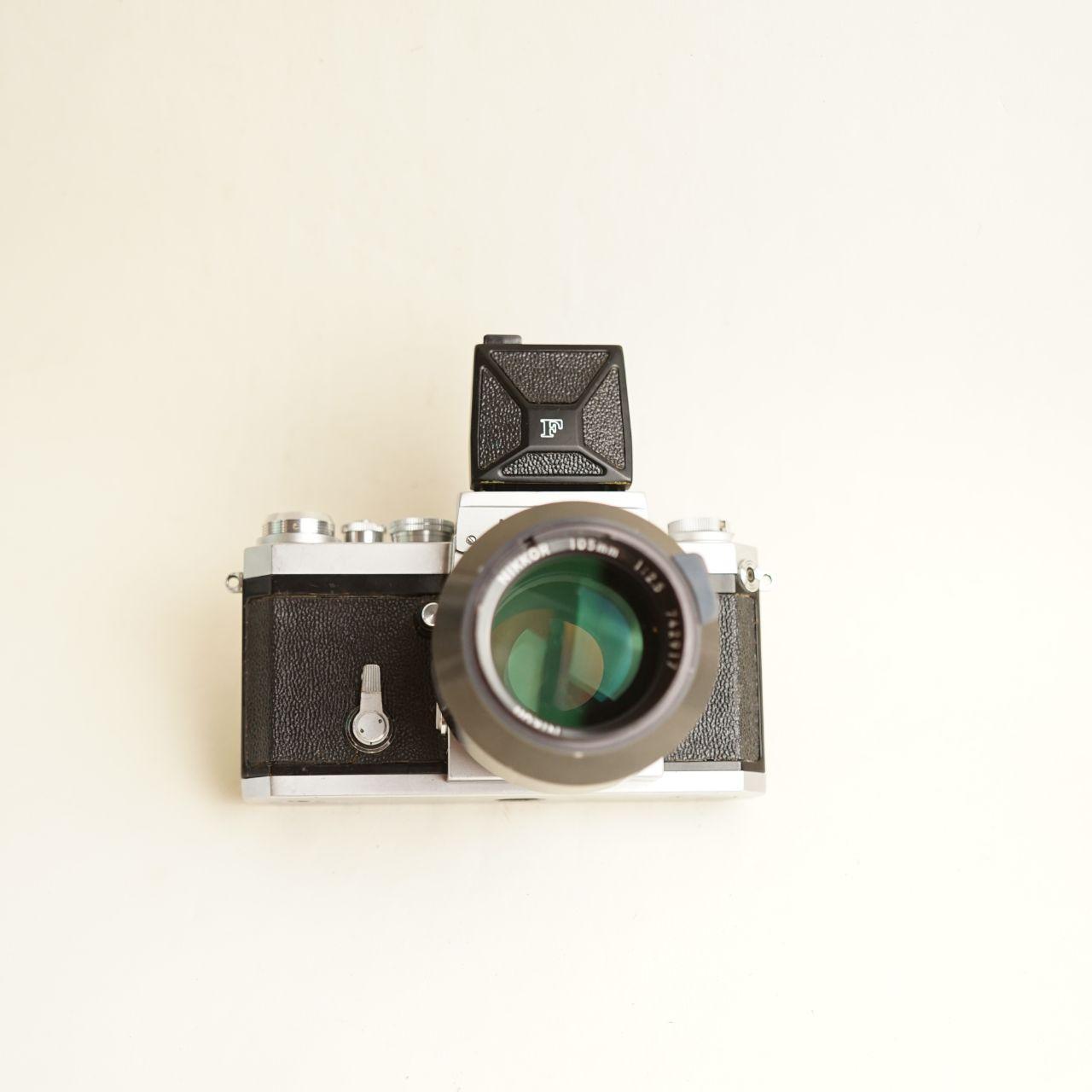 Nikon F Film Camera | FULLY CLA'd | 35mm SLR | Nikkor 105mm f/2.5 Lens | Tested & Working