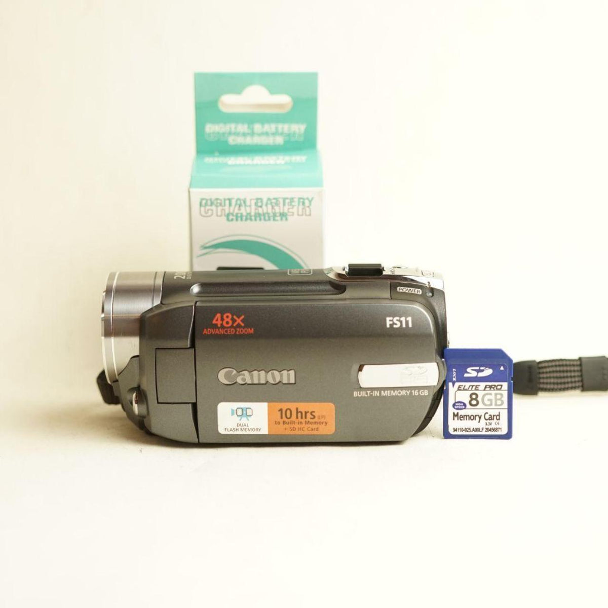 Canon FS11 Digital Camcorder | 16GB Flash Memory | Tested & Working | Grey