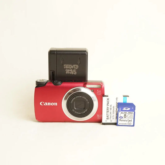 Canon PowerShot A3300 IS Digital Camera | 16.0MP | Tested & Working | Red