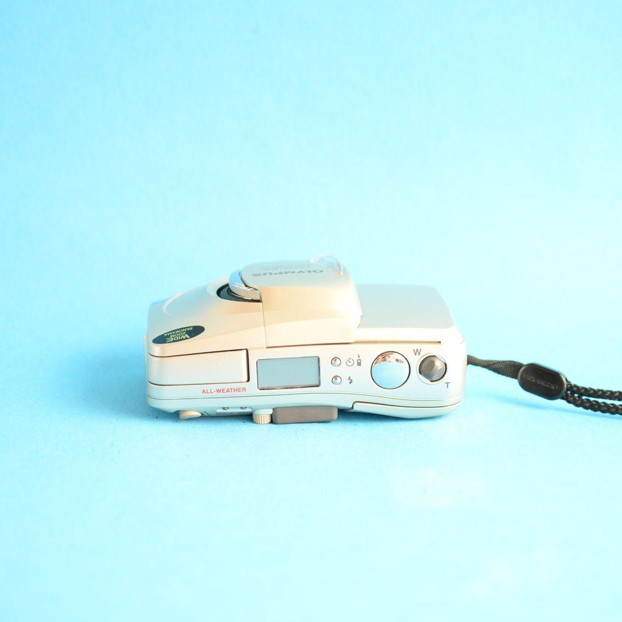 Olympus Infinity Stylus Zoom 80 Wide DLX Film Camera | 35mm Point & Shoot | Tested & Working | Gold