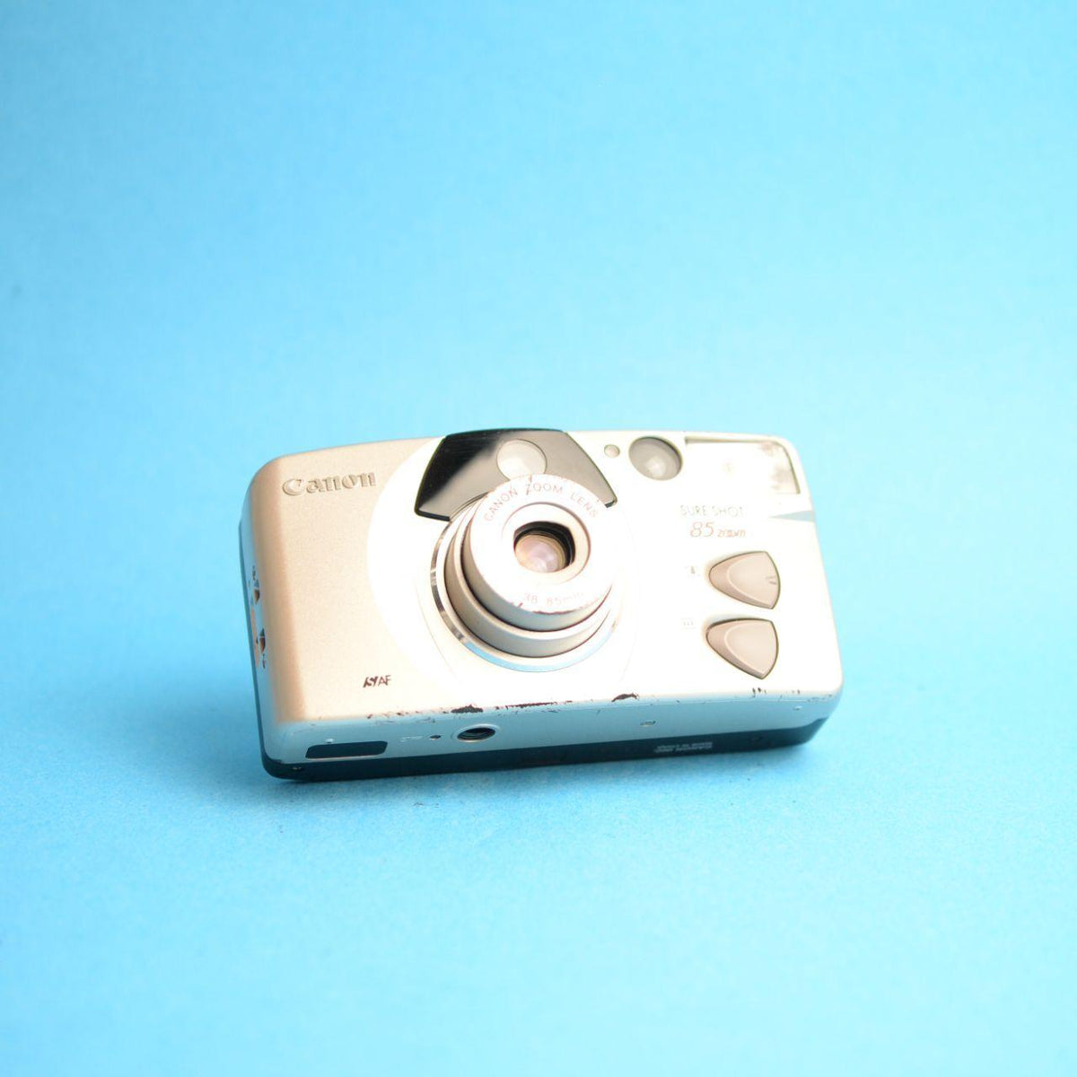 Canon Sure Shot 85 Zoom Film Camera | 35mm Point & Shoot | Tested & Working | Silver