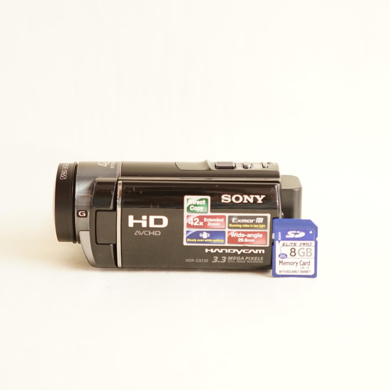Sony Handycam HDR-CX130 w/ 0.2x Fisheye Camcorder | Tested & Working | Black