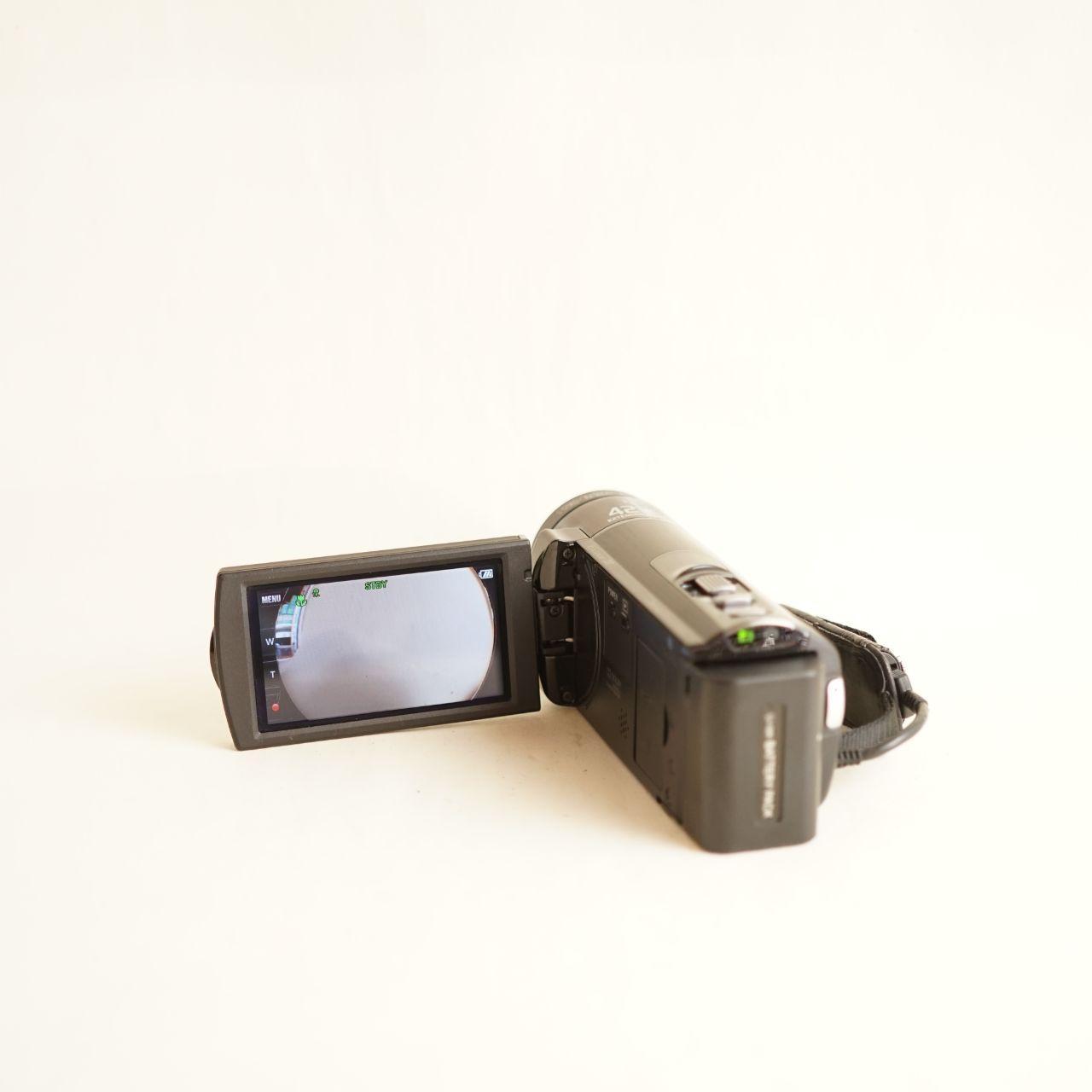 Sony Handycam HDR-CX130 w/ 0.2x Fisheye Camcorder | Tested & Working | Black